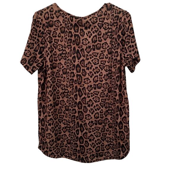 Grace & Emma shirt Leopard Animal Print & Flirty cross cross Top NWT S - Picture 2 of 7